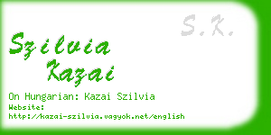 szilvia kazai business card
